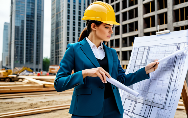 코트디부아르에서 일자리 찾기 - **

A professional female architect in a fully clothed, modest business attire (pantsuit), reviewing...