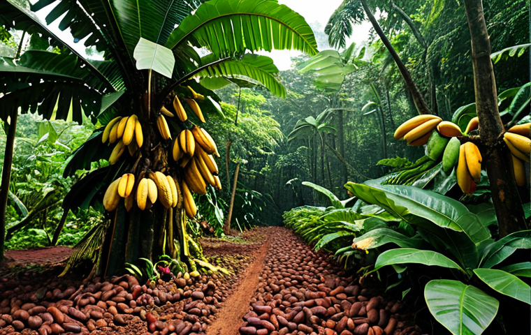 코트디부아르 코코아 생산 세계 1위 - **Prompt 1: The Emerald Cradle of Cacao**
    A vibrant, ultra-realistic photograph capturing the lu...