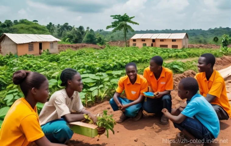 코트디부아르 내전 원인과 결과 - A poignant image depicting the resilience of a family, including young children, amidst displacement...