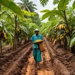 Home 2 코트디부아르 유기농 농업 현황 - **Prompt:** A serene and vibrant scene showcasing sustainable cocoa agroforestry in Côte d'Ivoire. A...